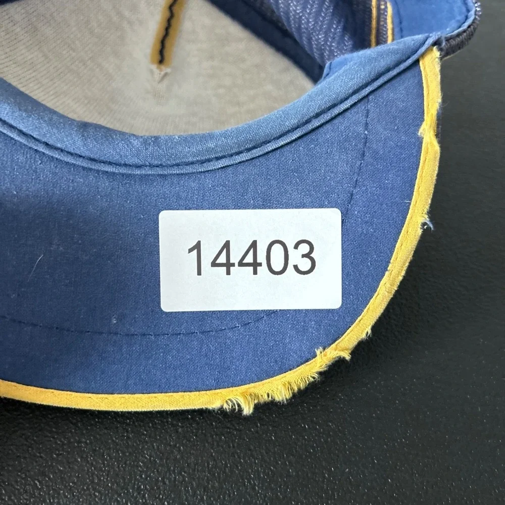 Vintage 80s Hobby World 3 Stripe Trucker Hat Cap Snap Back Adjustable Blue GR MI
